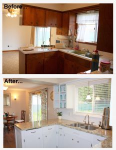 1960s Kitchen Makeover Remodel Before And After Hardwood Flooring for size 3957 X 5120