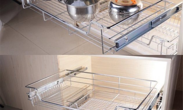 1pc Kitchen Pantry Pull Out Sliding Metal Basket Drawer Storage with regard to measurements 1000 X 1000