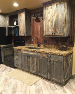 A Little Barnwood Kitchen Cabinets And Corrugated Steel Backsplash for sizing 1080 X 1350