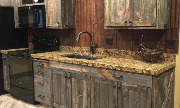 A Little Barnwood Kitchen Cabinets And Corrugated Steel Backsplash for sizing 1080 X 1350