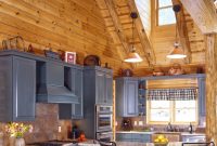 Amazing Rustic Log Cabin Kitchen Design With Grey Kitchen Cabinets for measurements 2000 X 2443