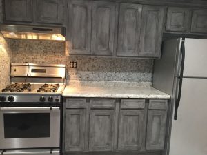 Annie Sloan Paris Grey With Black Wax On Kitchen Cabinets intended for measurements 3264 X 2448