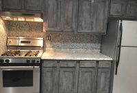 Annie Sloan Paris Grey With Black Wax On Kitchen Cabinets intended for proportions 3264 X 2448