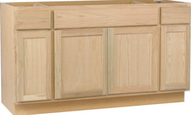 Assembled 60x345x24 In Sink Base Kitchen Cabinet In Unfinished Oak in sizing 1000 X 1000