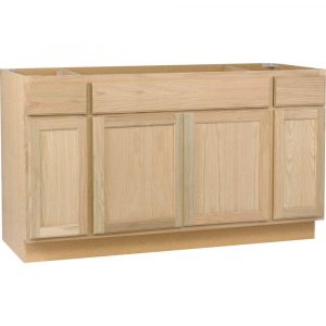 Assembled 60x345x24 In Sink Base Kitchen Cabinet In Unfinished Oak with regard to sizing 1000 X 1000