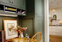 Benjamin Moore Caldwell Green Cabinets For Island Kitchen In pertaining to sizing 1167 X 1120