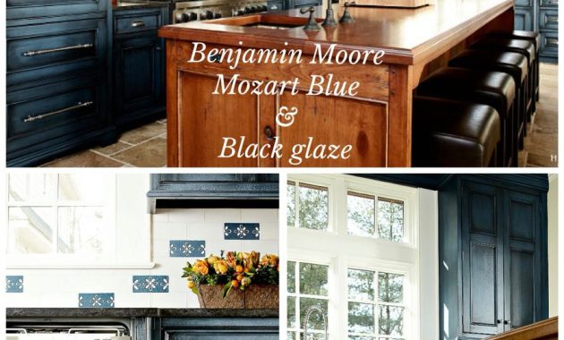 Benjamin Moore Mozart Blue With Black Glaze Done Heidi Piron for sizing 890 X 1334