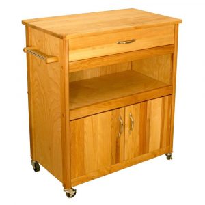 Catskill Craftsmen Natural Kitchen Cart With Butcher Block Top 51575 intended for dimensions 1000 X 1000