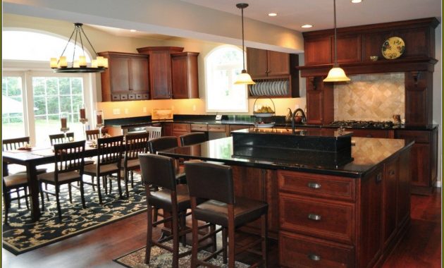 Cherry Kitchen Cabinets With Black Granite Countertops Dark Wood within proportions 1261 X 814