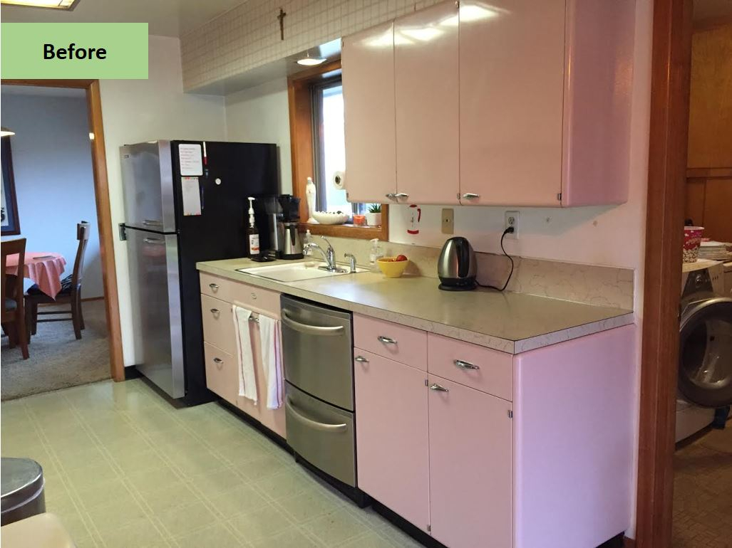 Christine Gives Her Pink 1962 Lyon Kitchen Some Retro Tlc in sizing 1027 X 770