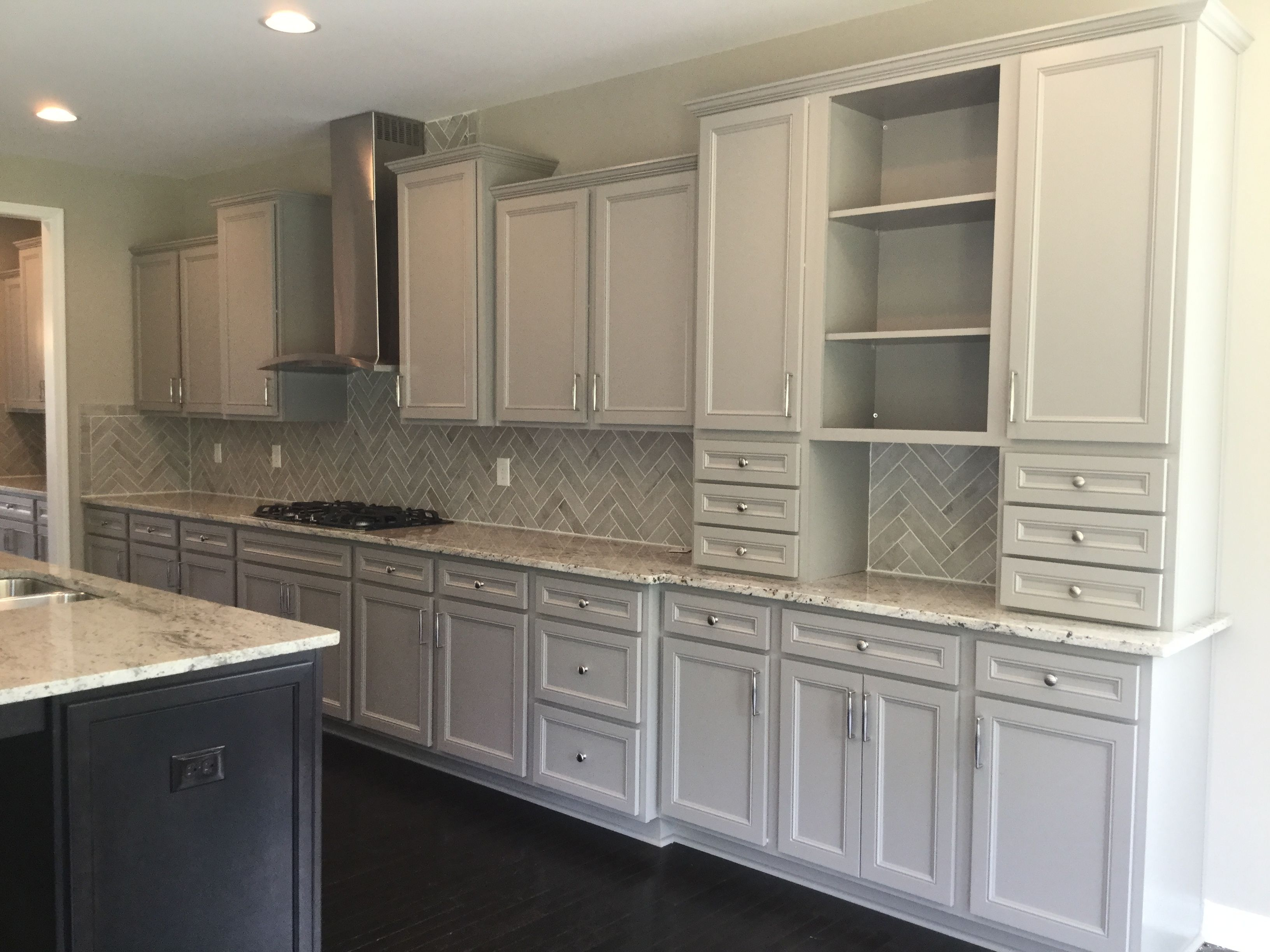 Gourmet Kitchen Lillian Stone Gray Perimeter Cabinets Avalon intended for dimensions 3264 X 2448