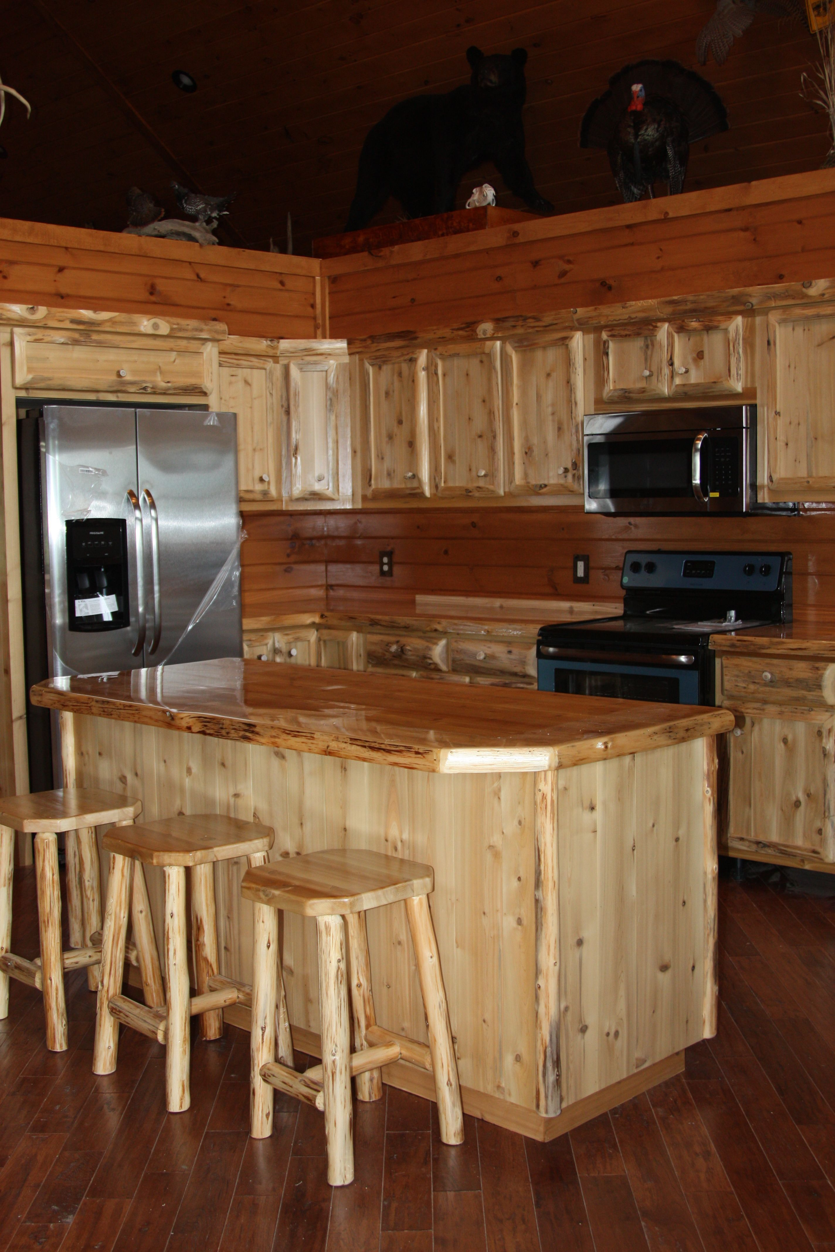 Hand Crafted Custom Rustic Cedar Kitchen Cabinets King Of The pertaining to measurements 2848 X 4272