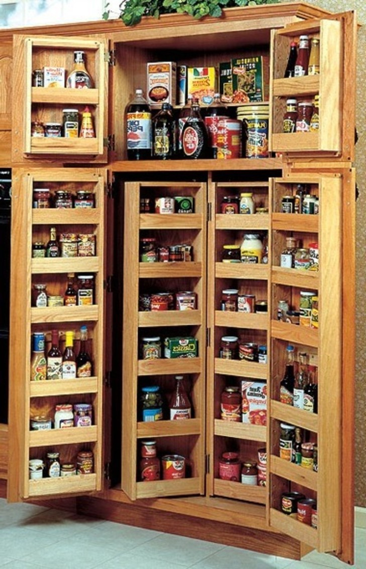 Kitchen Awesome Tall Cherry Wood Kitchen Pantry Cabinet Pantry pertaining to size 728 X 1130