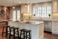 Kitchen With Counter Depth Wide Windows Brick Wall within measurements 1920 X 1080