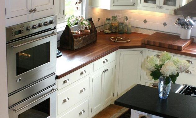 Light Floor White Cabinets Dark Wood Countertops Custom American pertaining to measurements 736 X 1108