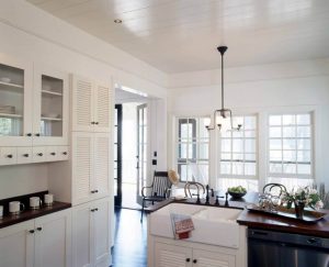 Louvered Cabinet Doors In The Kitchen In White Color With Apron Sink throughout measurements 1024 X 831