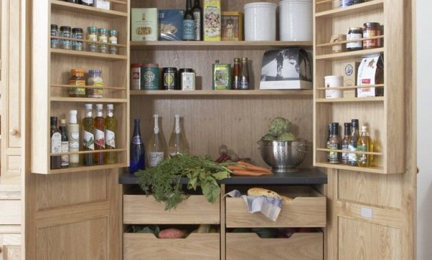 Nfc Oak Kitchen Larder Storage Cabinet Unit W Drawers Racking Rrp inside proportions 800 X 1100