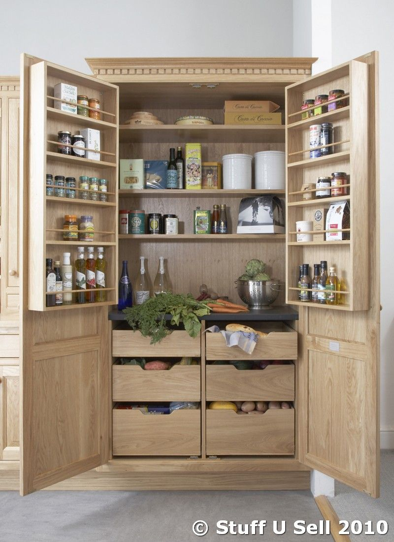 Nfc Oak Kitchen Larder Storage Cabinet Unit W Drawers Racking Rrp inside proportions 800 X 1100