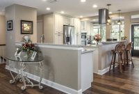 Open Kitchen In Cream Colored Cabinets Wood Floors Stainless Steel inside sizing 1500 X 1125