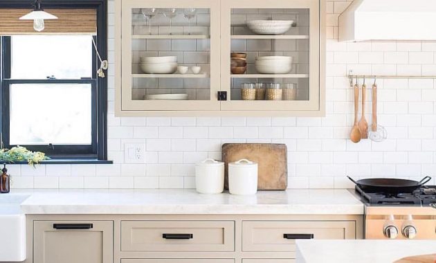 Puttytan Colored Kitchen Cabinets With White Subway Tile Backsplash in dimensions 1080 X 1350