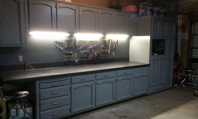 Refurbished Kitchen Cabinets For The Ultimate Work Bench Garage in sizing 3264 X 2448