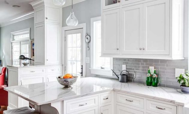 Shaker Style With Thin Borders And Trimmed To Ceiling Kitchen for sizing 736 X 1104