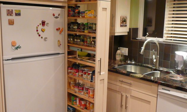 The Narrow Cabinet Beside The Fridge Pulls Out To Reveal A Spice throughout measurements 2304 X 3072