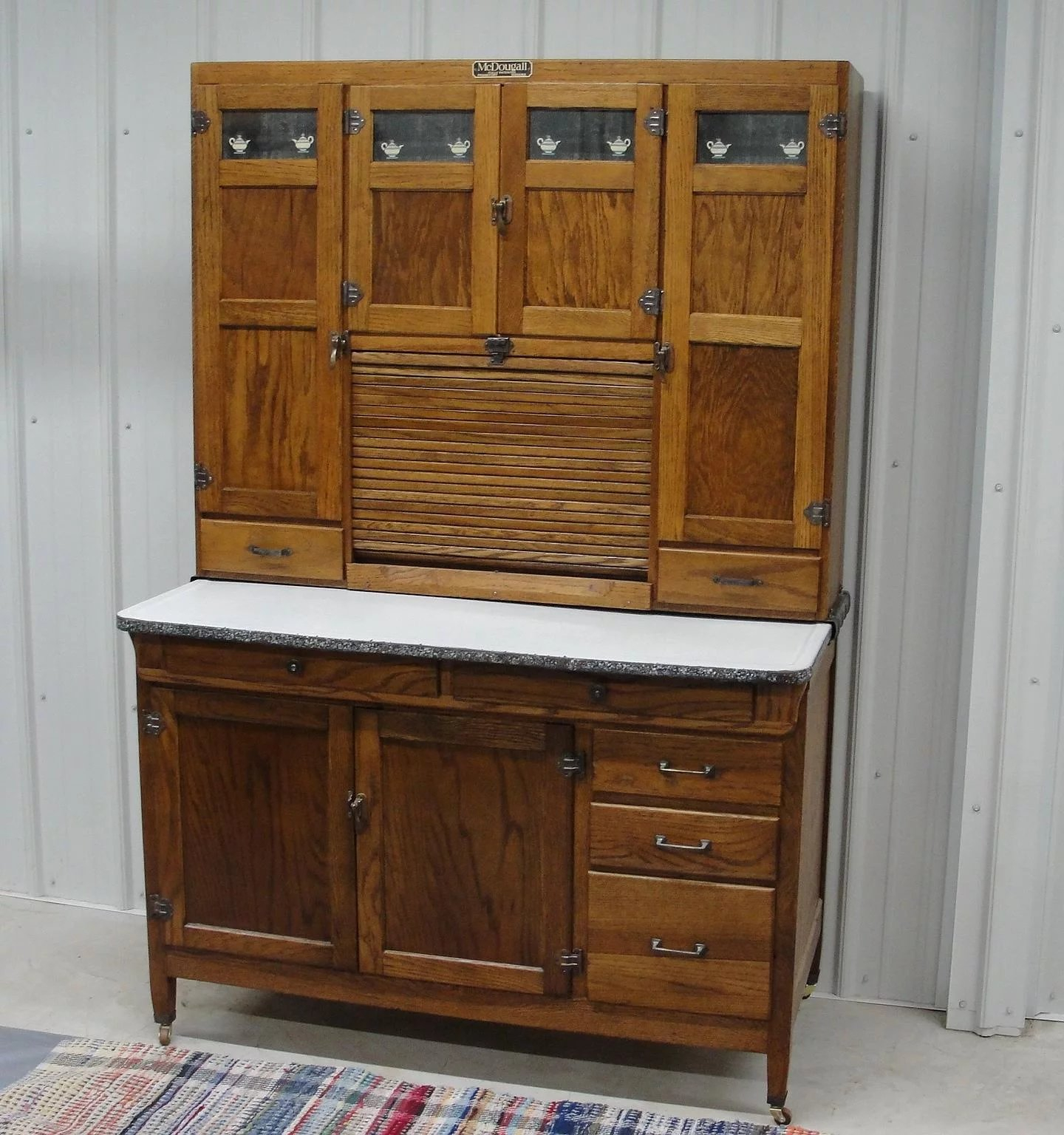 Vintage 1920 Mcdougall Oak Kitchen Cabinet Bread Butter Antiques in proportions 1440 X 1536