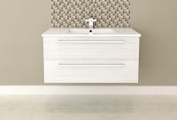 White Chocolate 36 Modern Wall Hung Vanity 2 Drawers With Top in size 1400 X 1400