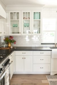 White Shaker Cabinetry With Glass Upper Cabinets As Featured On intended for size 2435 X 3653