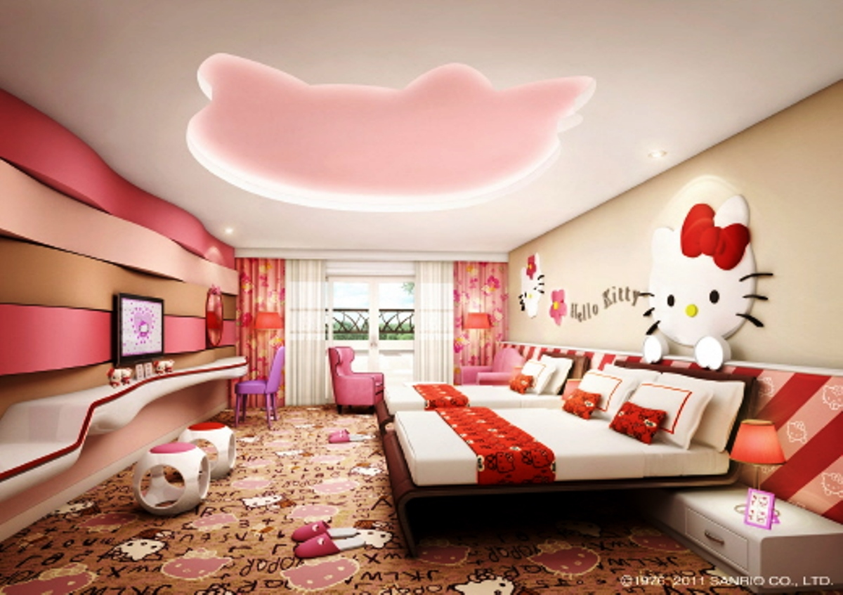 15 Lovely Hello Kitty Room Designs For Your Little Princess within proportions 1200 X 847