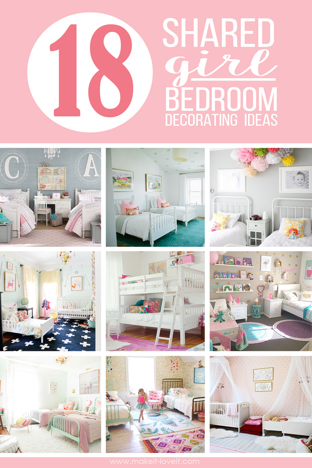 18 Shared Girl Bedroom Decorating Ideas Make It And Love It for proportions 1000 X 1500