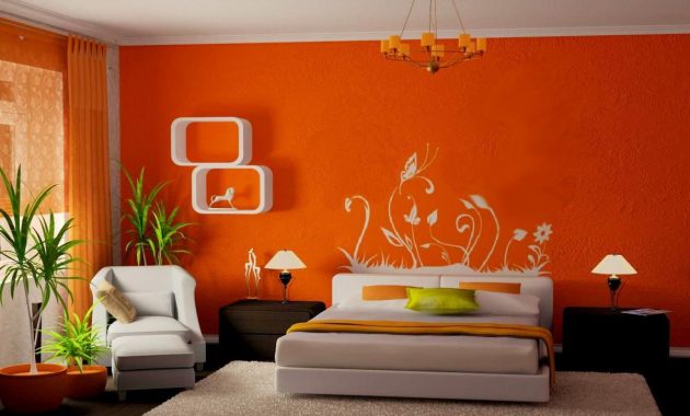 21 Bedroom Paint Color Combinations For Latest Trends Orange Wall in proportions 1200 X 846