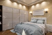 3d Render Of Interior Design Of A Bedroom In Beige Color Stock regarding dimensions 1300 X 975