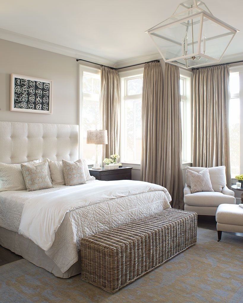 A Peaceful Bedroom Created With Neutral Colors Flowing Drapes inside size 819 X 1024