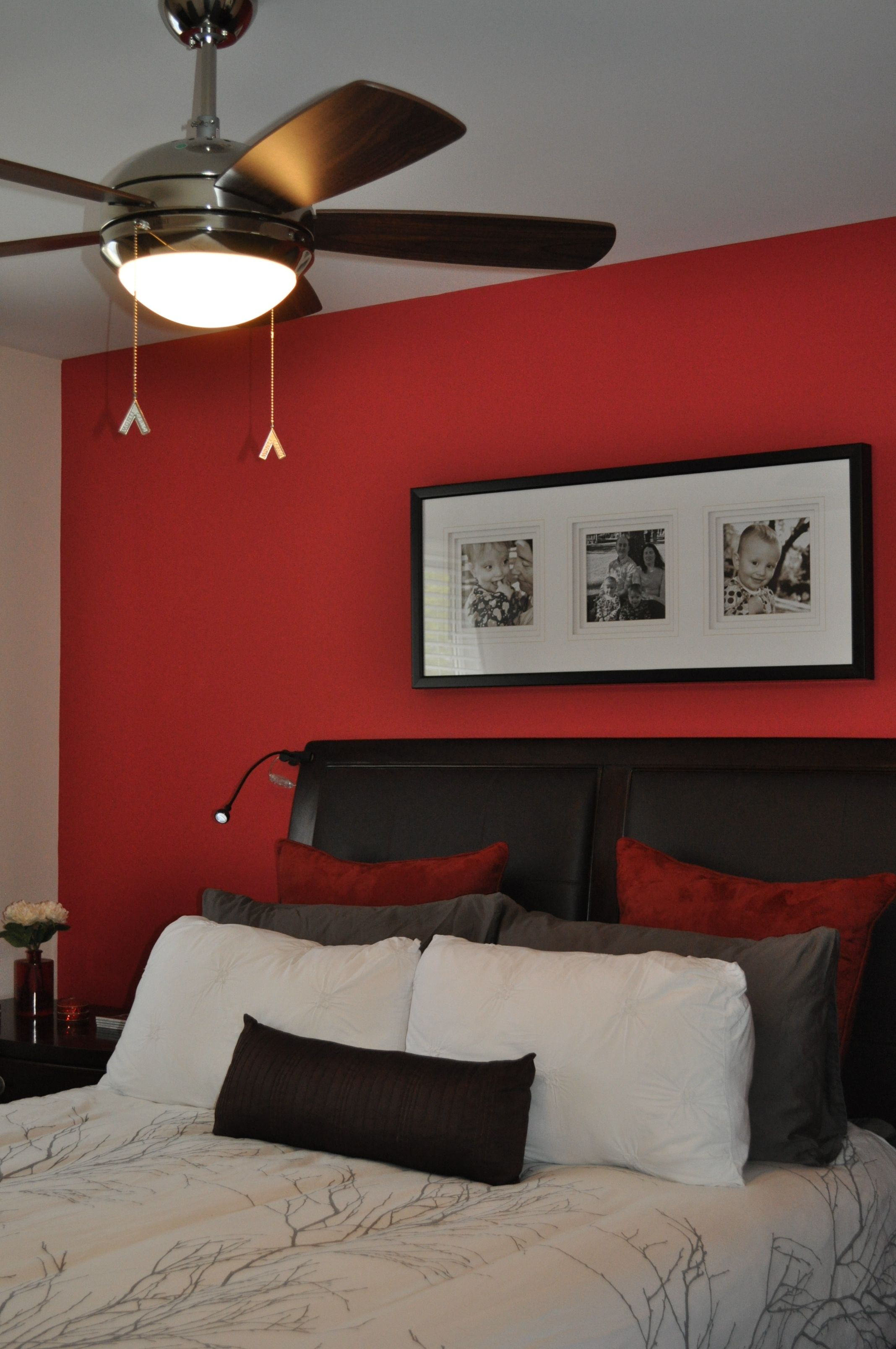 Accent Wall Using Benjamin Moore Watermelon Red Paint Colour pertaining to proportions 2136 X 3216