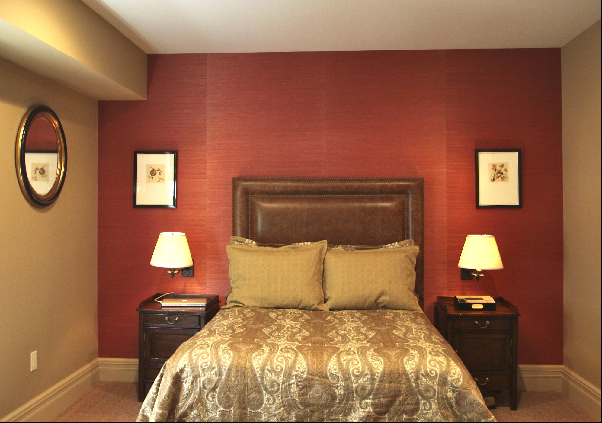 Amazing Cool Red Wall Painted Color Bedroom With Awesome Decorating inside sizing 1994 X 1401