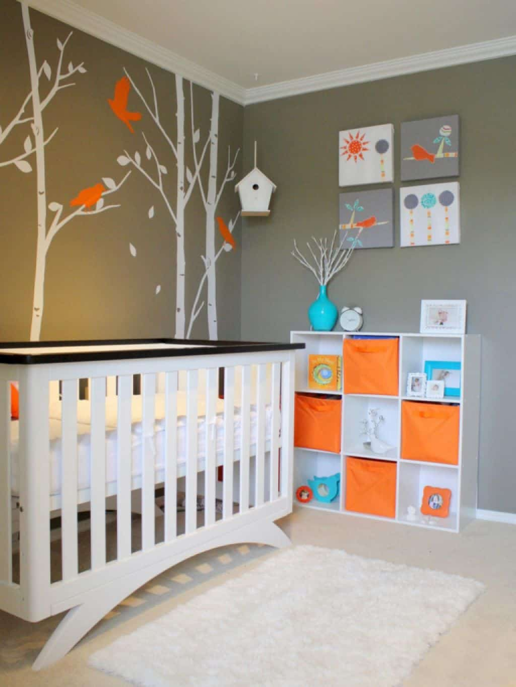 Ba Boy Nursery With Grey Wall Colors And Modern Crib Cool Ba regarding measurements 1024 X 1365