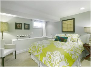 Basement Bedroom With A Simple Color Scheme Basement Bedroom Ideas regarding dimensions 1079 X 794