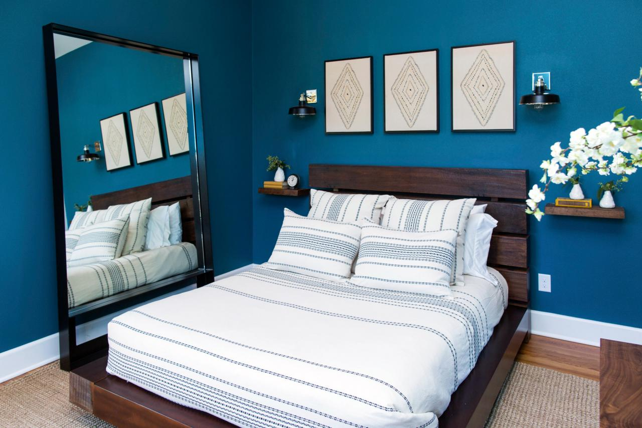 Bathroom This Bedroom Design Has The Right Idea Rich Blue Color with dimensions 1280 X 853