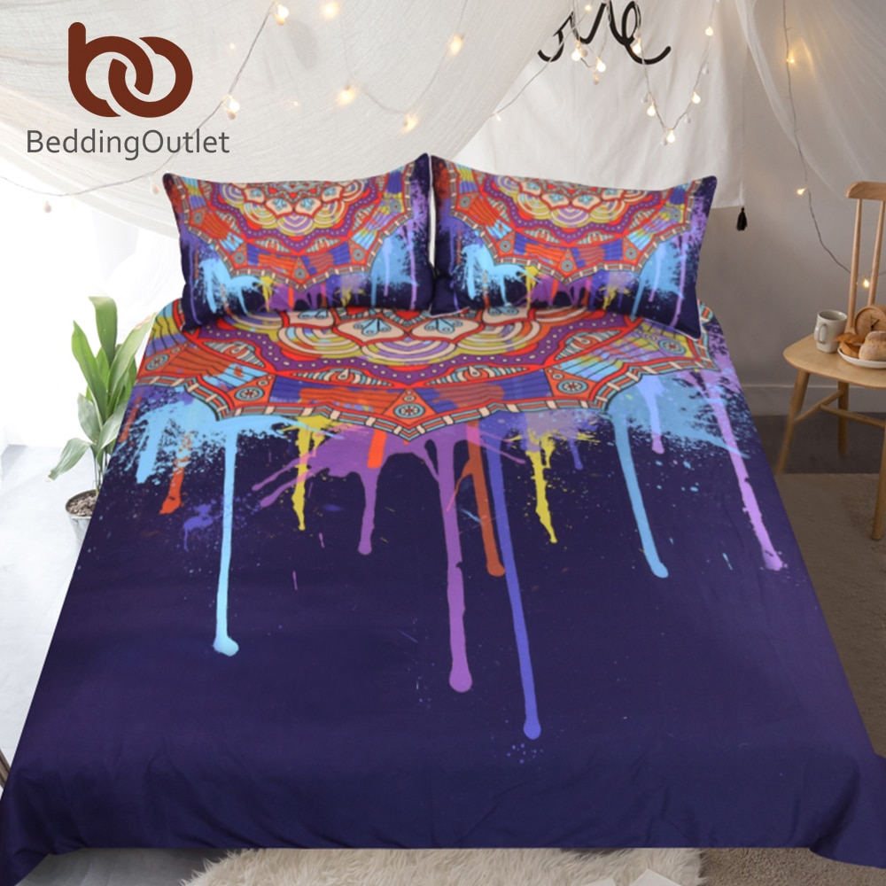 Beddingoutlet Bohemian Bedding Set Queen Watercolor Boho Quilt Cover in measurements 1000 X 1000