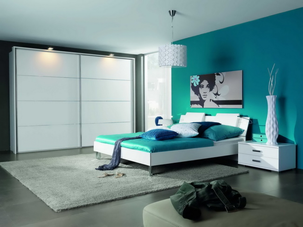 Bedroom Color Schemes Aqua Colors For Your Home Modern Bedroom intended for size 1024 X 768