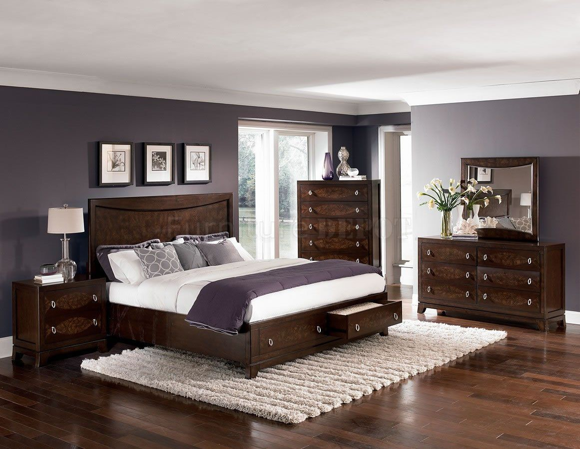 Bedroom Colors That Go With Cherry Wood Paint Dark Wood Bedroom with proportions 1161 X 900