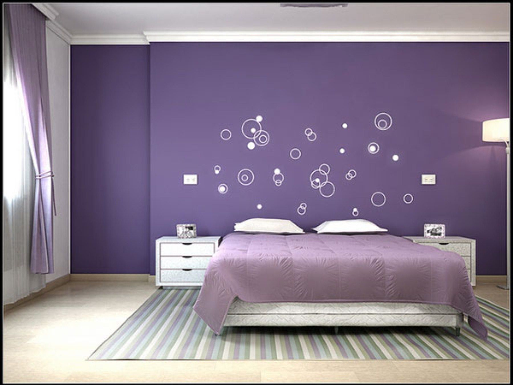 Bedroom Purple Bedroom Color Schemes With Unique Wall Art And intended for measurements 1800 X 1350