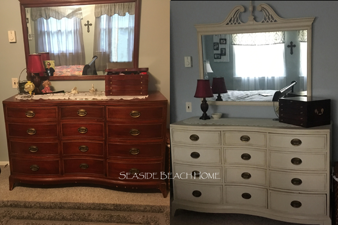 Before And After Cream Color Hand Painted Bedroom Set Furniture pertaining to measurements 1154 X 768