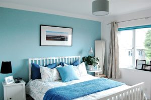 Blue Bedroom The Sea Blue Cushions Light Blue Bedroom Blue And with sizing 2861 X 1902