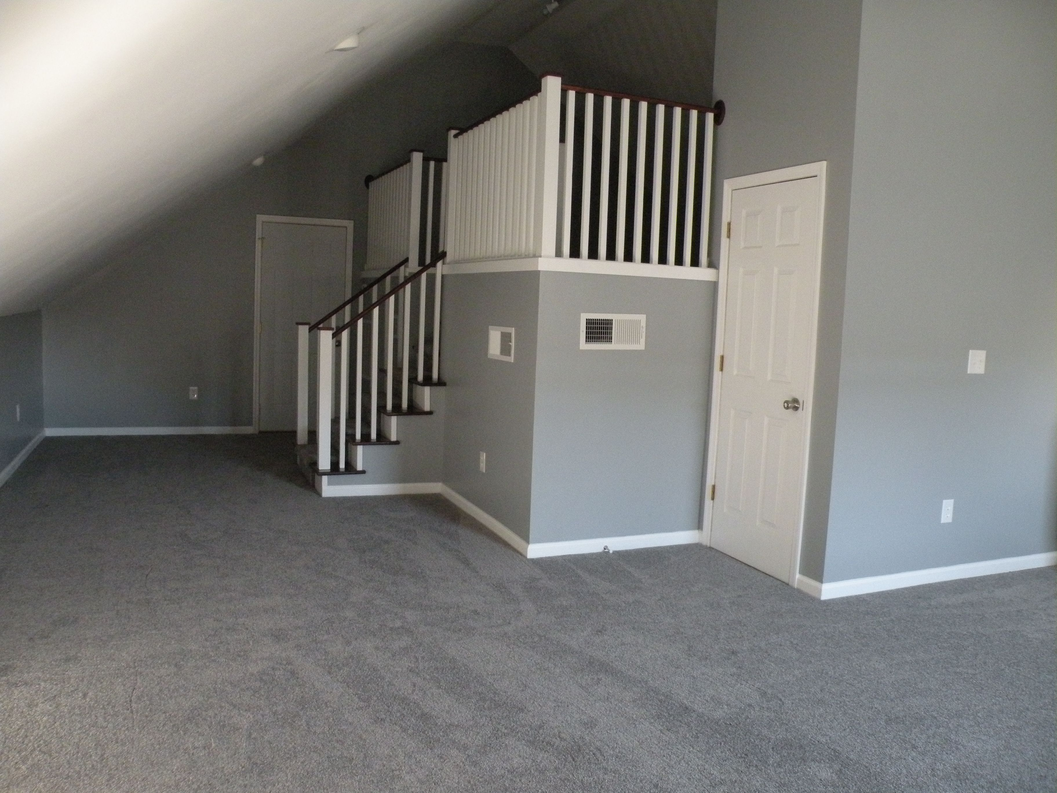 Bonus Room Gray Walls Gray Carpet White Trim My Projects In 2019 throughout proportions 3648 X 2736