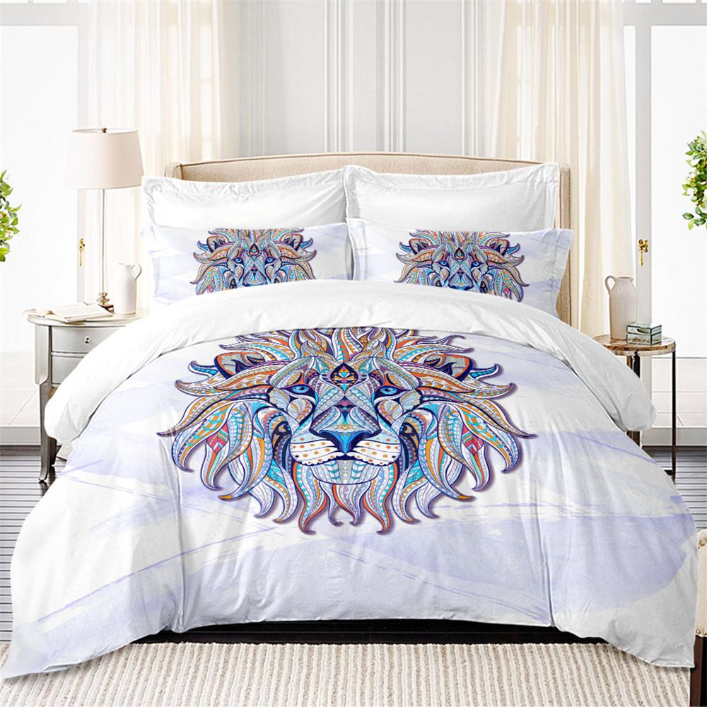 Boys Cool Lion Print Bedding Set Colorful Animal Duvet Cover Twin inside proportions 1000 X 1000