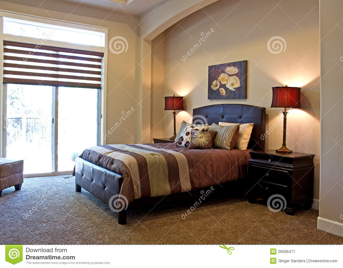 Brown And Rust Luxury Bedroom Decor Stock Image Image Of People with regard to proportions 1300 X 1017