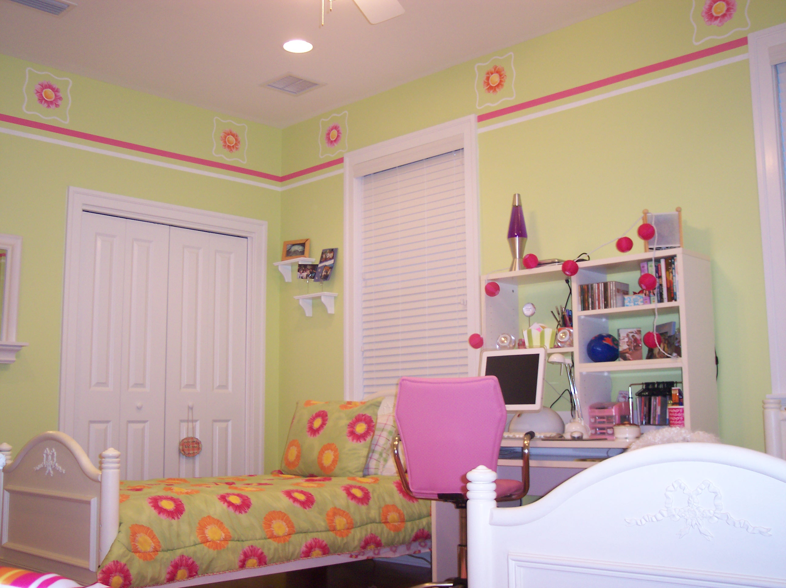 Calming Accent Wall Color Scheme Of Modern Teenage Girls Bedroom in size 2580 X 1932